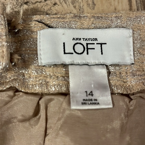 Loft Gold Sparkly Mini Skirt - Size 14 - Picture 3 of 4